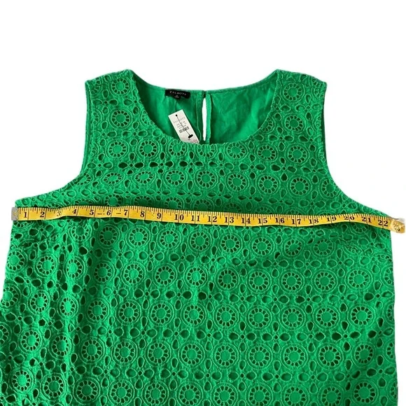 NWT Talbots Women Green Eyelet Scalloped Hem Sleeveless Top Size 16 - Picture 4 of 6